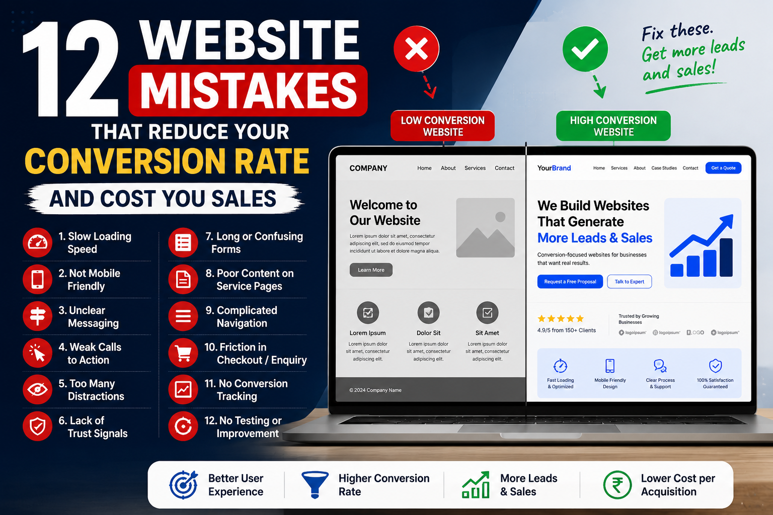 12 Website Mistakes That Reduce Your Conversion Rate and Cost You Sales